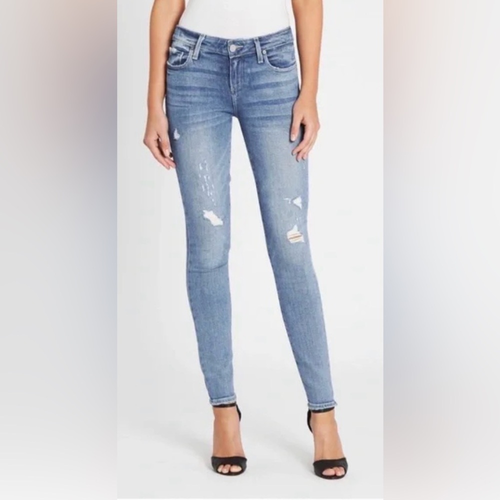 Paige Verdugo Ultra Skinny Women’s Light Blue Distressed Jeans Size 28